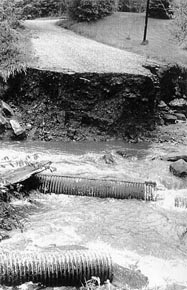 Image of a road washed out